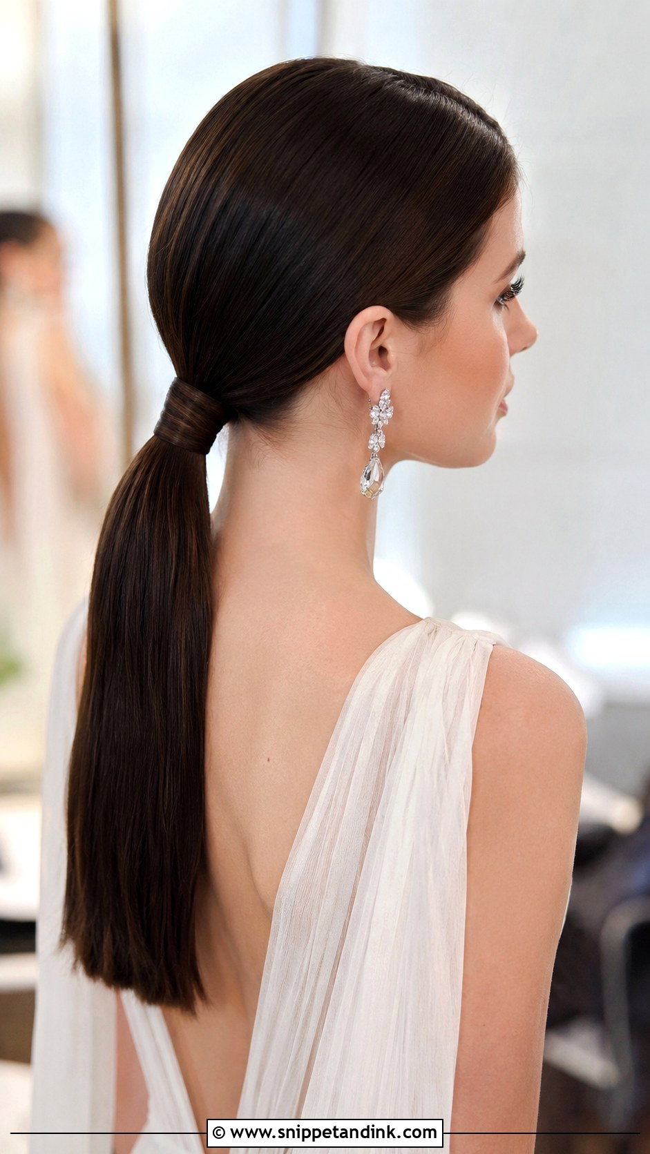 Sleek Low Ponytail for Wedding - Snippet and Ink - 30 Ponytail Hairstyles for Wedding