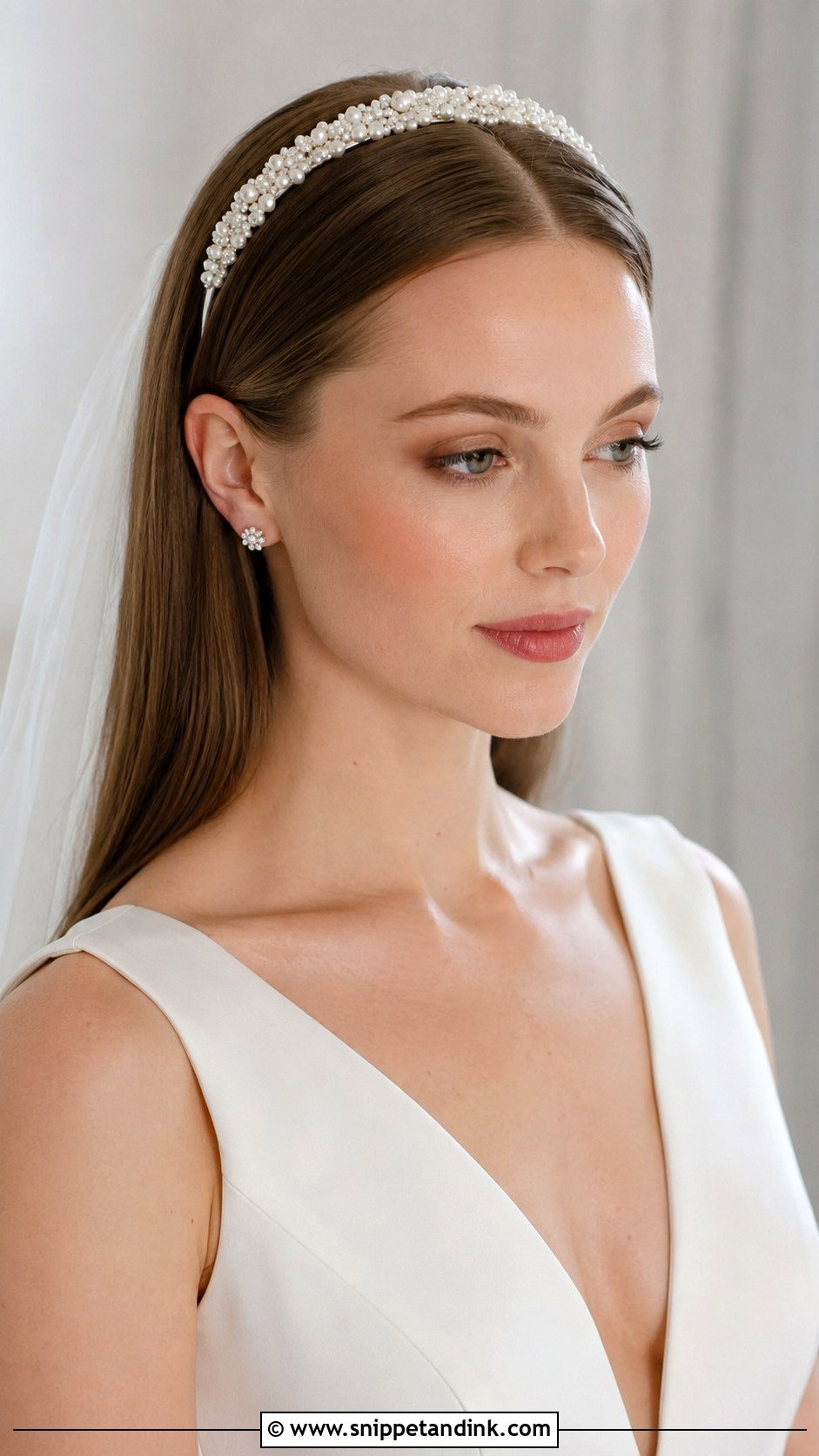 Sleek Low Volume Straight Hair With a Headband - Snippet and Ink - 20 Sleek Wedding Hair Down Ideas