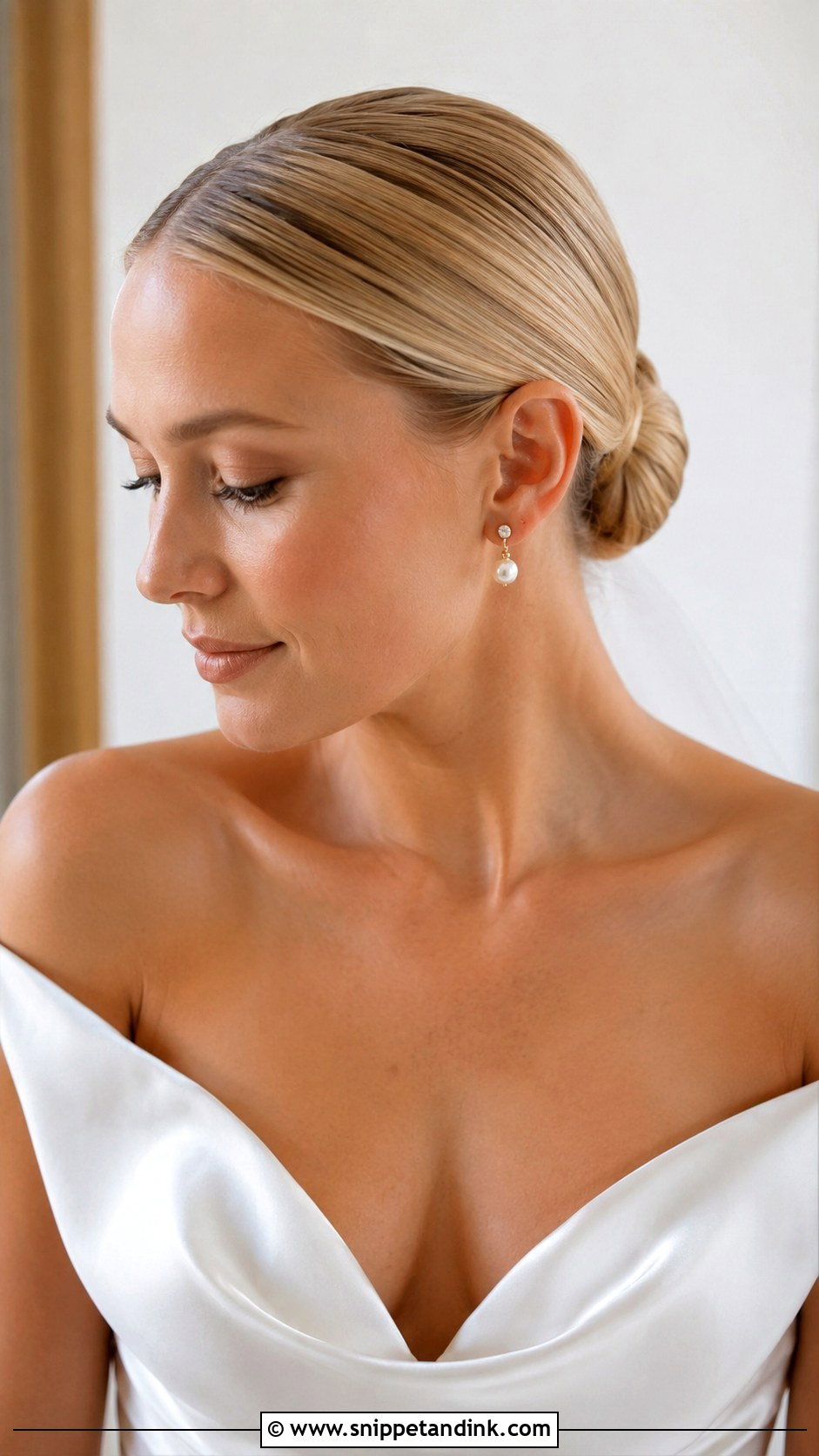 Sleek Low Wedding Bun - Snippet and Ink - 15 Tight Bun Wedding Hairstyles