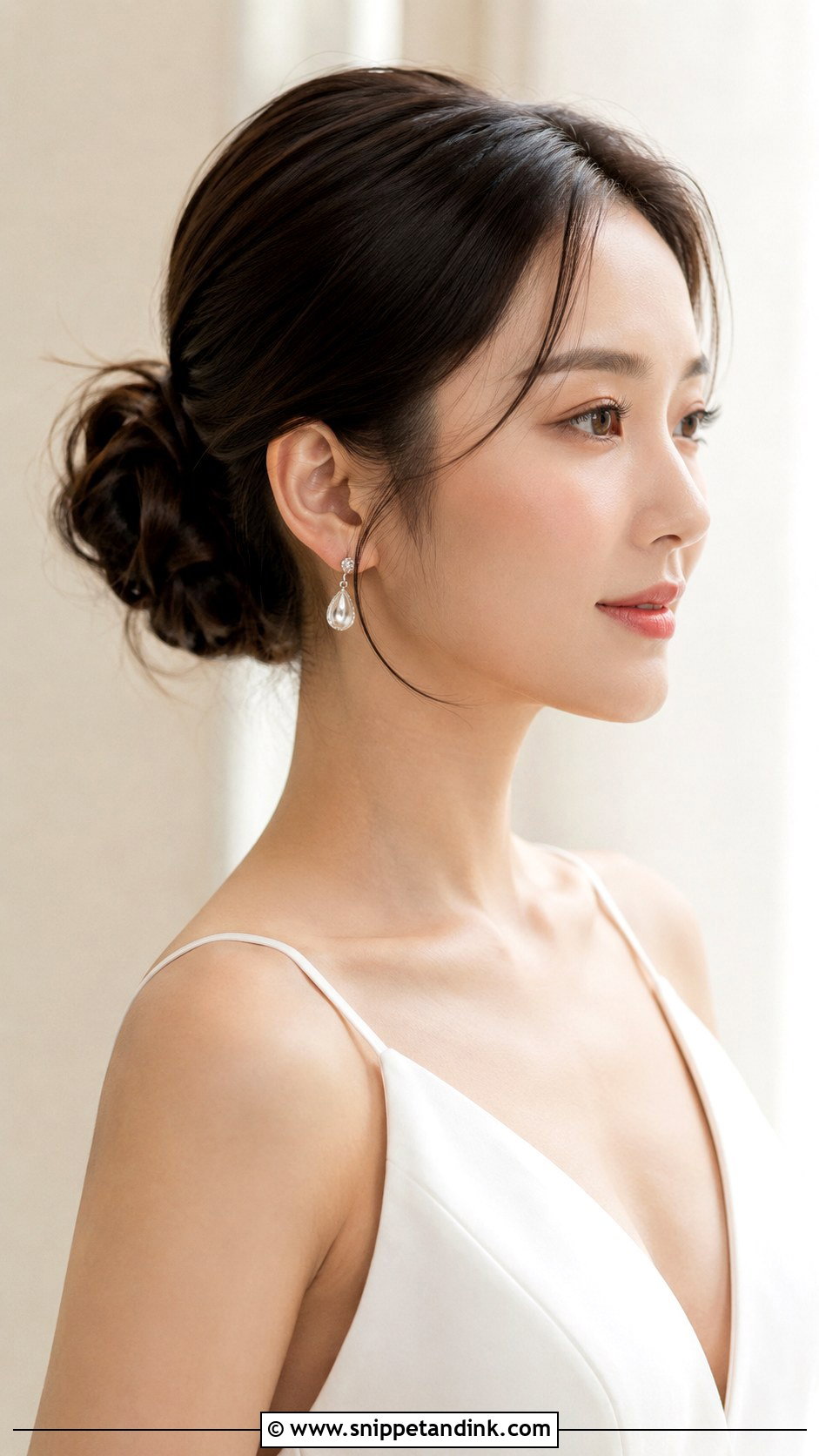 Sleek Messy Bun For Short Hair Wedding - Snippet and Ink - 15 Messy Bun for Short Hair Wedding Ideas