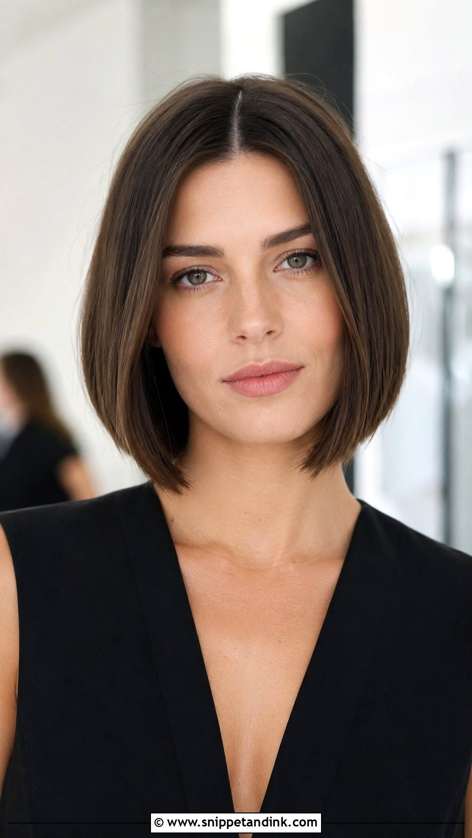 Sleek Middle Part Bob - Snippet and Ink - 30 Wedding Guest Hairstyle Ideas