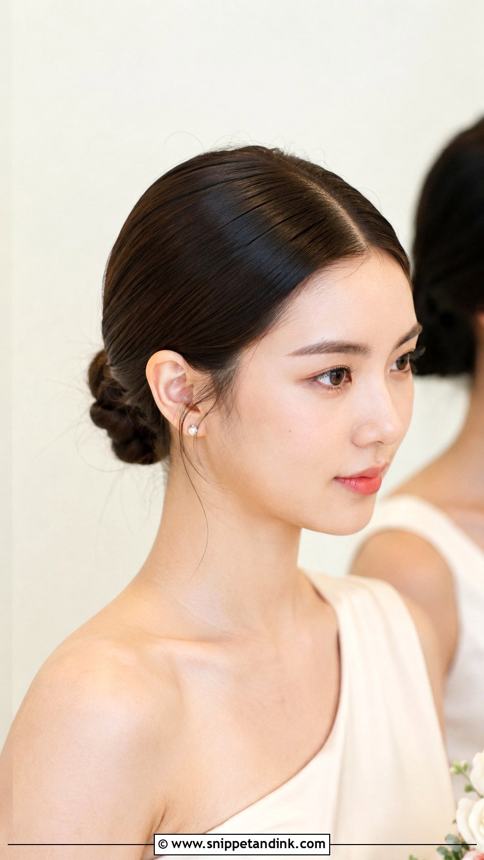 Sleek Middle Part Bridesmaid Updo - Snippet and Ink - 20 Updo for Wedding Bridesmaid Ideas