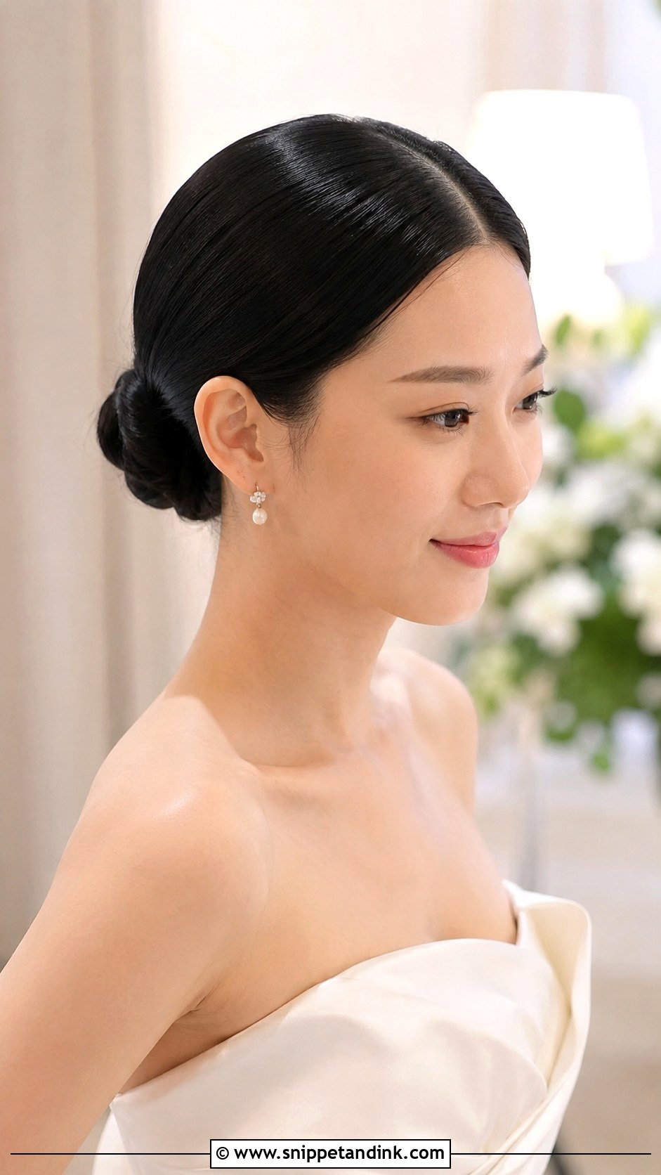 Sleek Middle Part Bun - Snippet and Ink - 20 Marriage Hair Styles