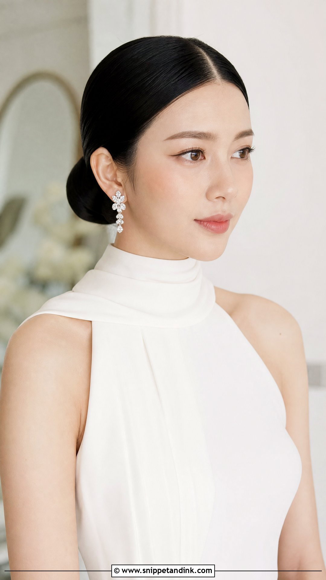 Sleek Middle Part Bun - Snippet and Ink - 20 Wedding Hair Inspo Ideas