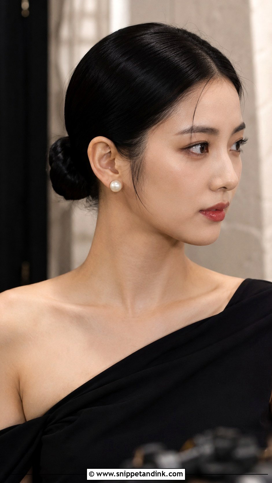 Sleek Middle Part Bun - Snippet and Ink - 25 Cute Hairstyles for Wedding Guest
