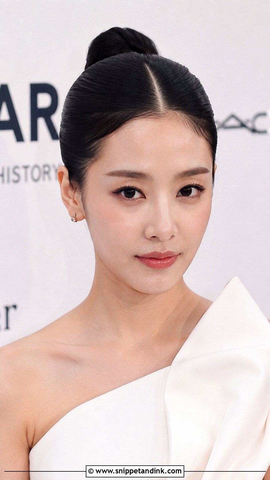 Sleek Middle Part Bun - Snippet and Ink - 25 Hairstyle for Wedding Function Ideas