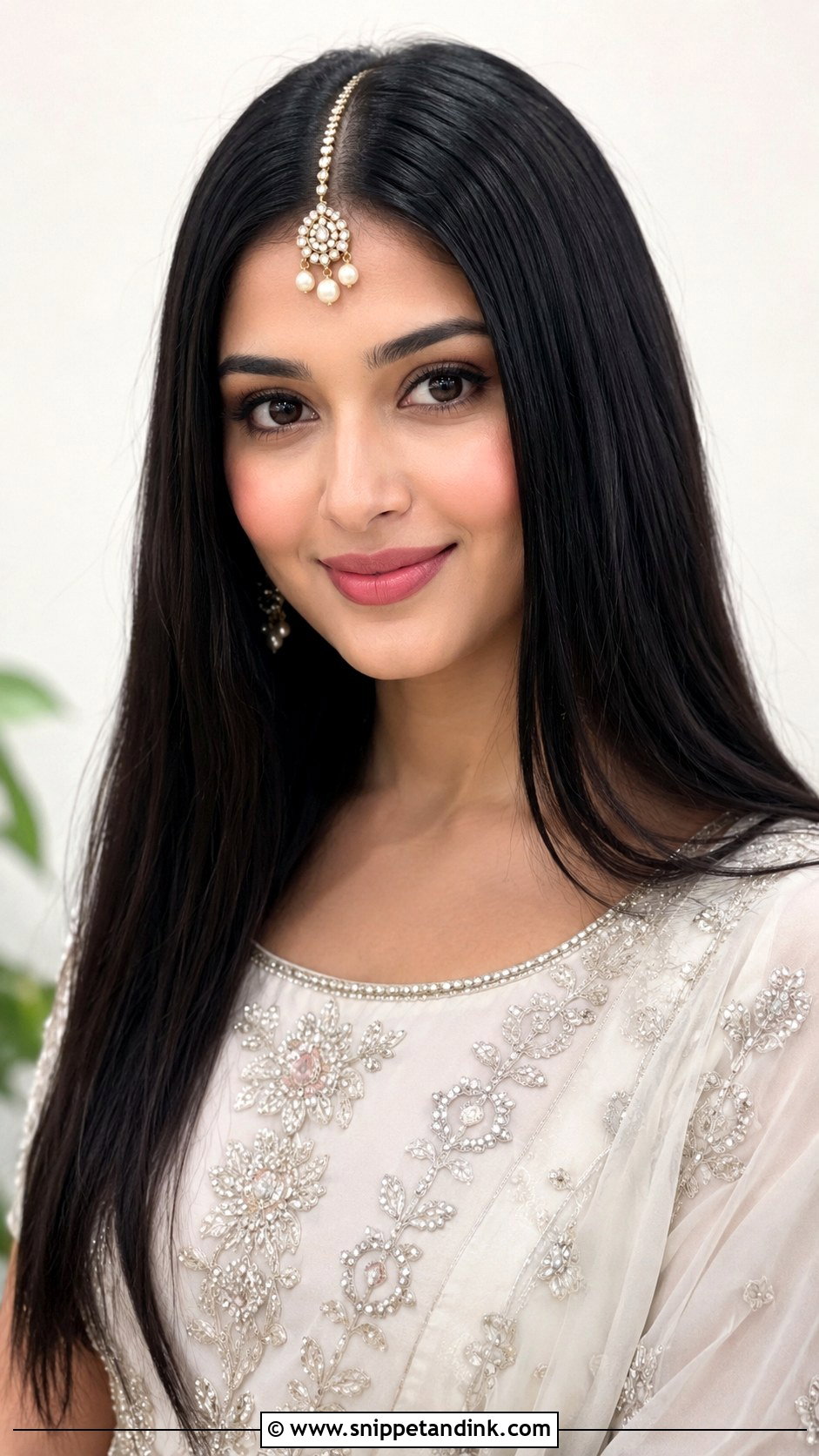 Sleek Middle Part Open Hair - Snippet and Ink - 25 Dholki Hairstyles