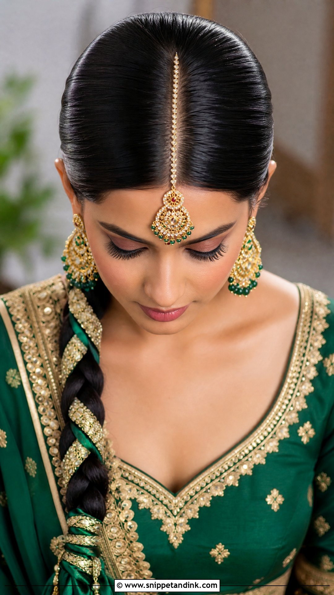 Sleek Middle Part Paranda Braid - Snippet and Ink - 15 Bridal Paranda Hairstyle Ideas