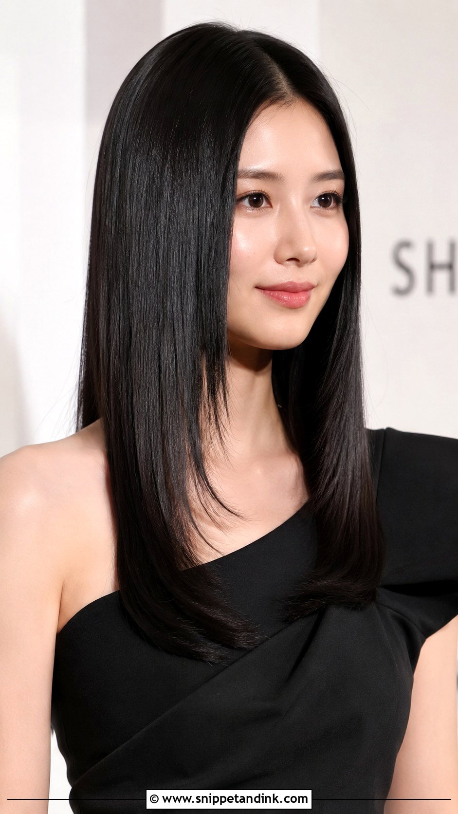 Sleek Middle Part Straight Hair - Snippet and Ink - 30 Hair Down Wedding Styles