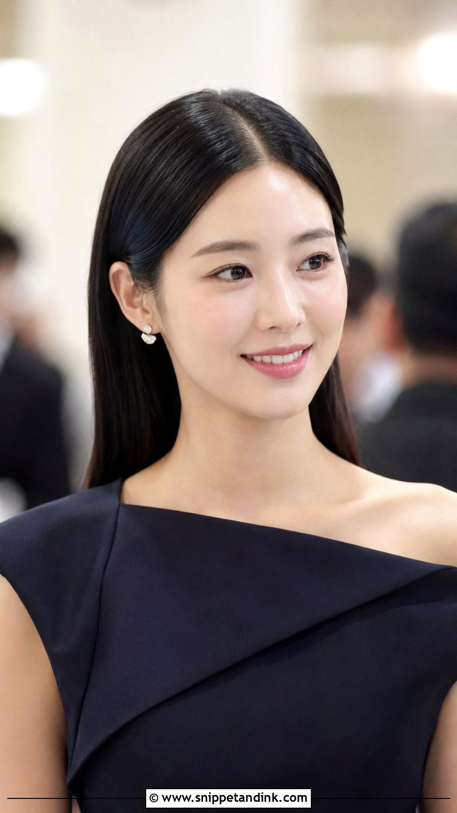 Sleek Middle Part Tuck - Snippet and Ink - 30 Medium Length Hair Styles Wedding Guest