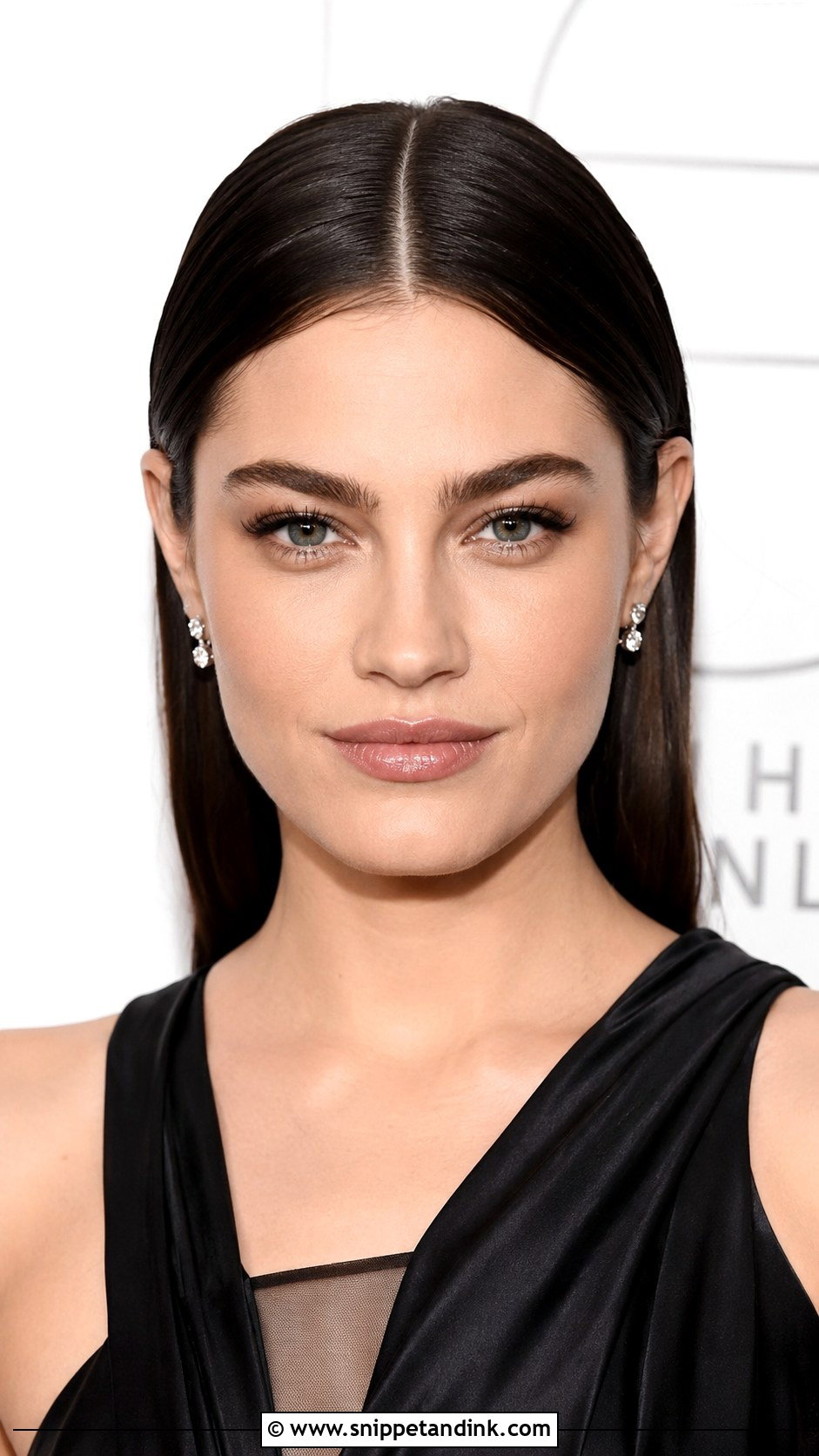 Sleek Middle Part With Tucked Ears - Snippet and Ink - 20 Kim K Wedding Hair Ideas