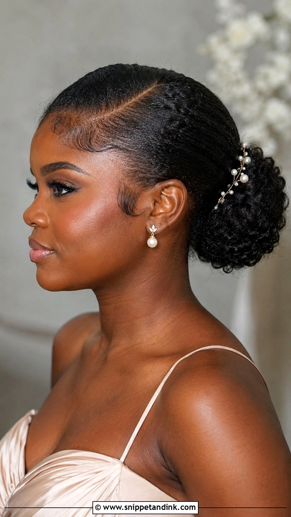 Sleek Natural Bun Bridesmaid Hair - Snippet and Ink - 20 Sleek Bridesmaid Hair Ideas