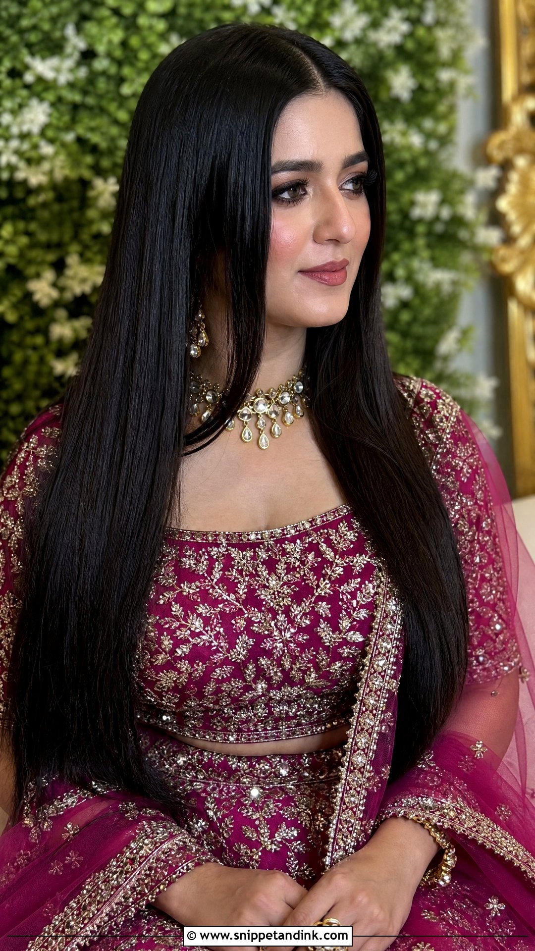 Sleek Open Hair With Lehenga - Snippet and Ink - 20 Hairstyle with Lehnga on Wedding Ideas