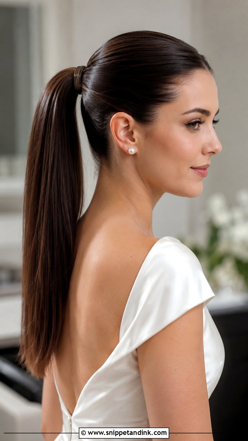 Sleek Party Pony Wedding Hair - Snippet and Ink - 15 Party Pony Wedding Hair Ideas