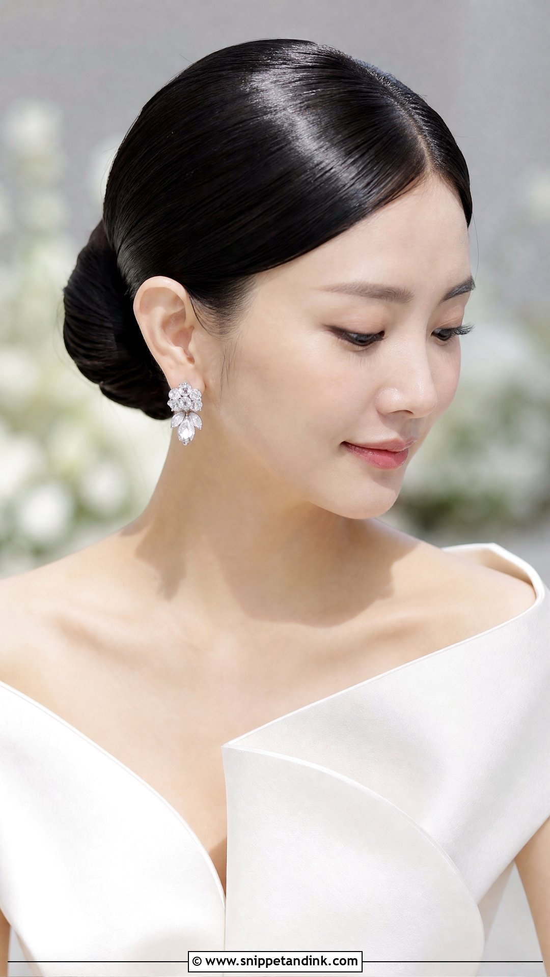Sleek Pinned Back Wedding Hair - Snippet and Ink - 20 Pinned Back Wedding Hair Ideas