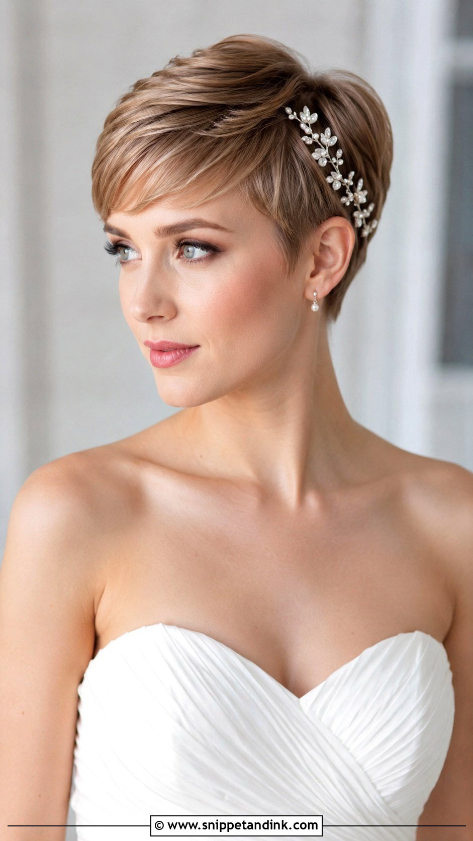 Sleek Pixie Cut Bridal Style - Snippet and Ink - 30 Wedding Hairstyles Short Hair