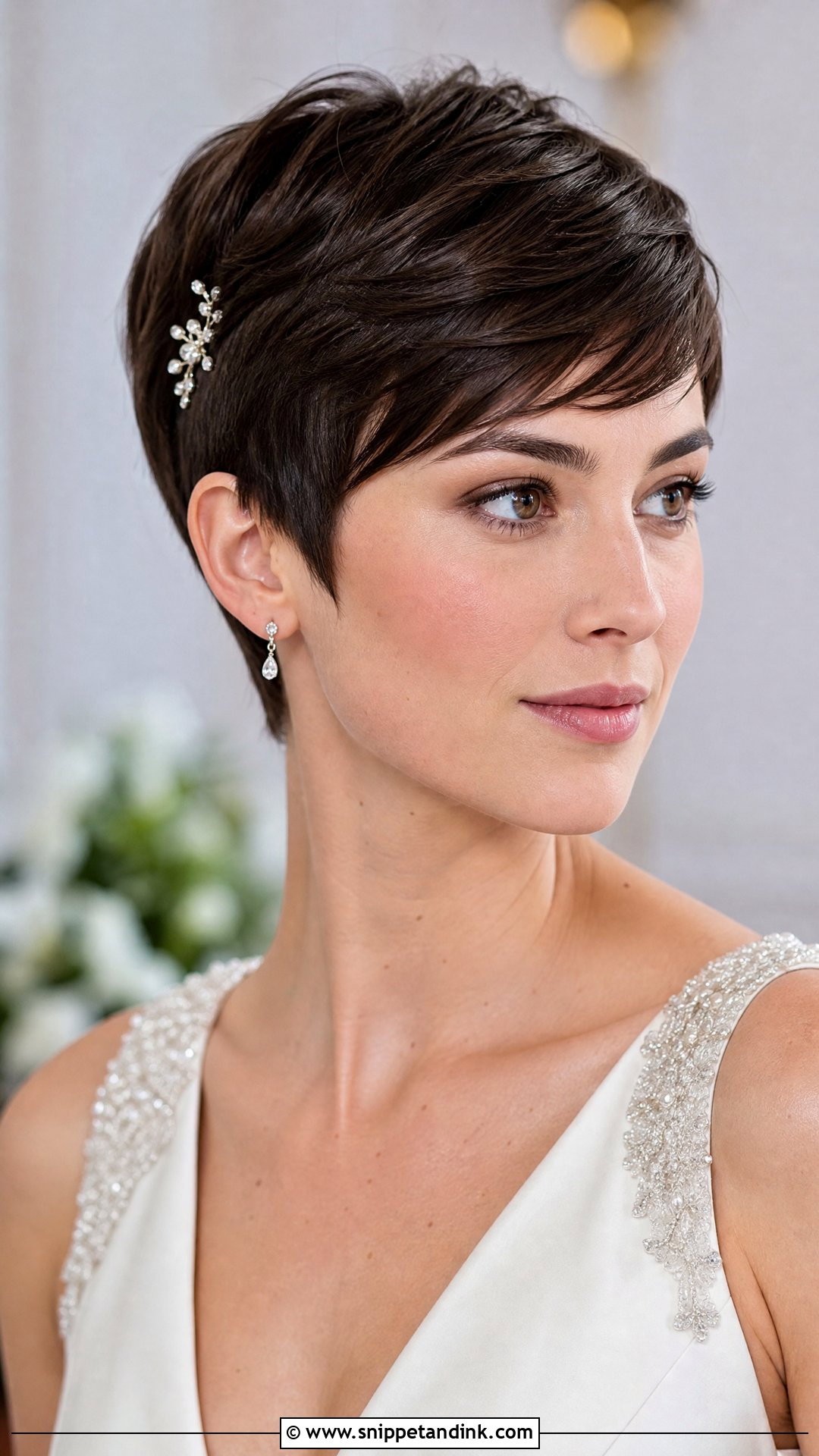 Sleek Pixie Cut for Brides - Snippet and Ink - 20 Short Haired Bride Ideas