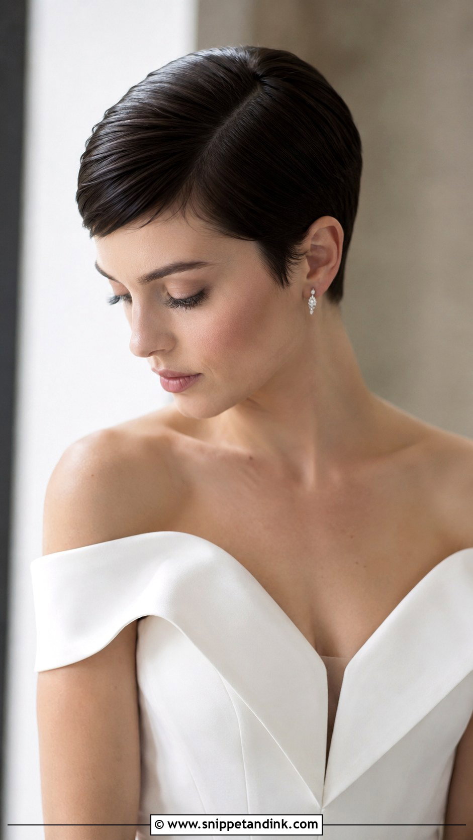 Sleek Pixie Wedding Hair - Snippet and Ink - 15 Pixie Hair Wedding Styles