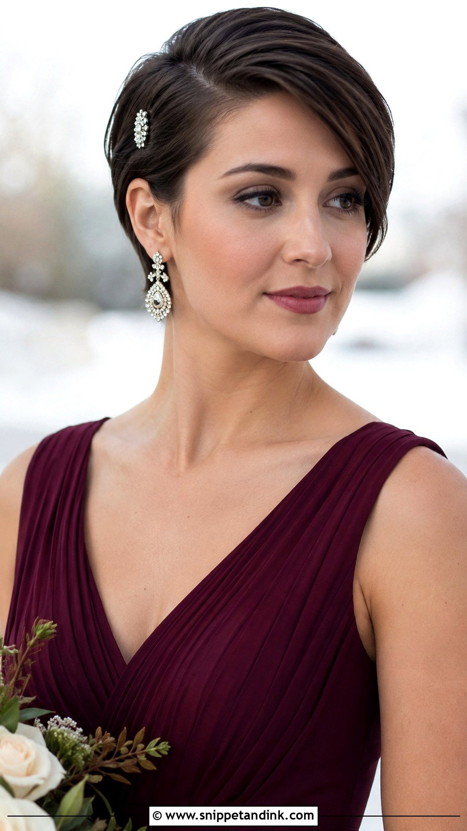Sleek Pixie With Deep Side Part - Snippet and Ink - 20 Bridemaids Hairstyles Shorter Hair