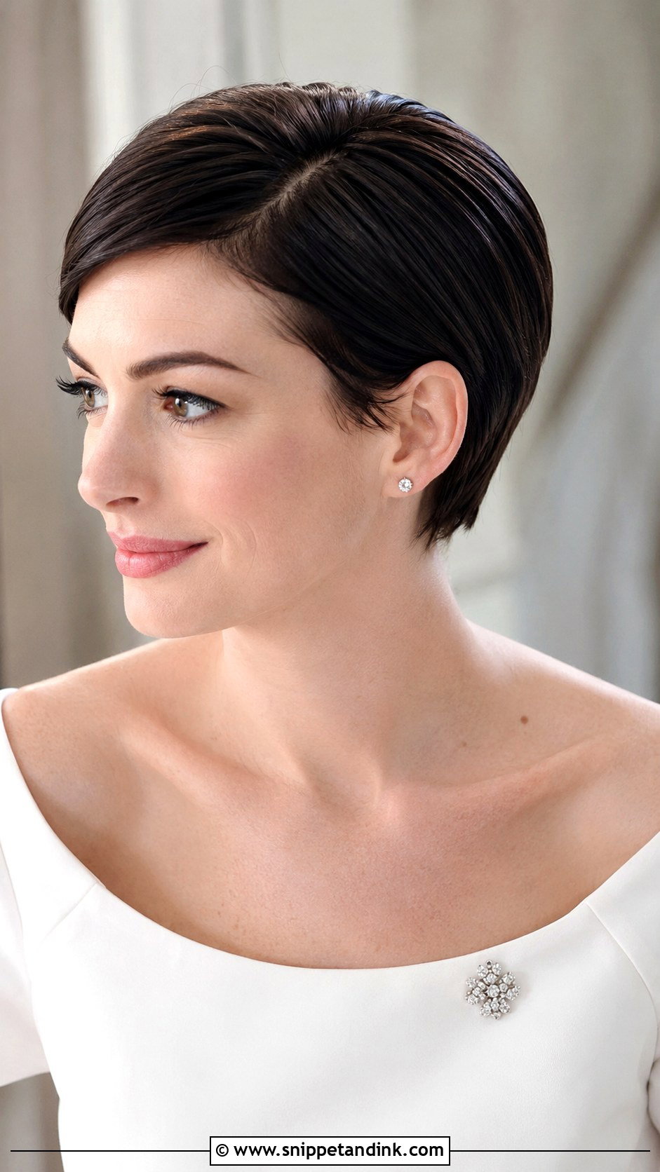 Sleek Pixie With Side Part - Snippet and Ink - 25 Short Hair Bridal Hairstyles