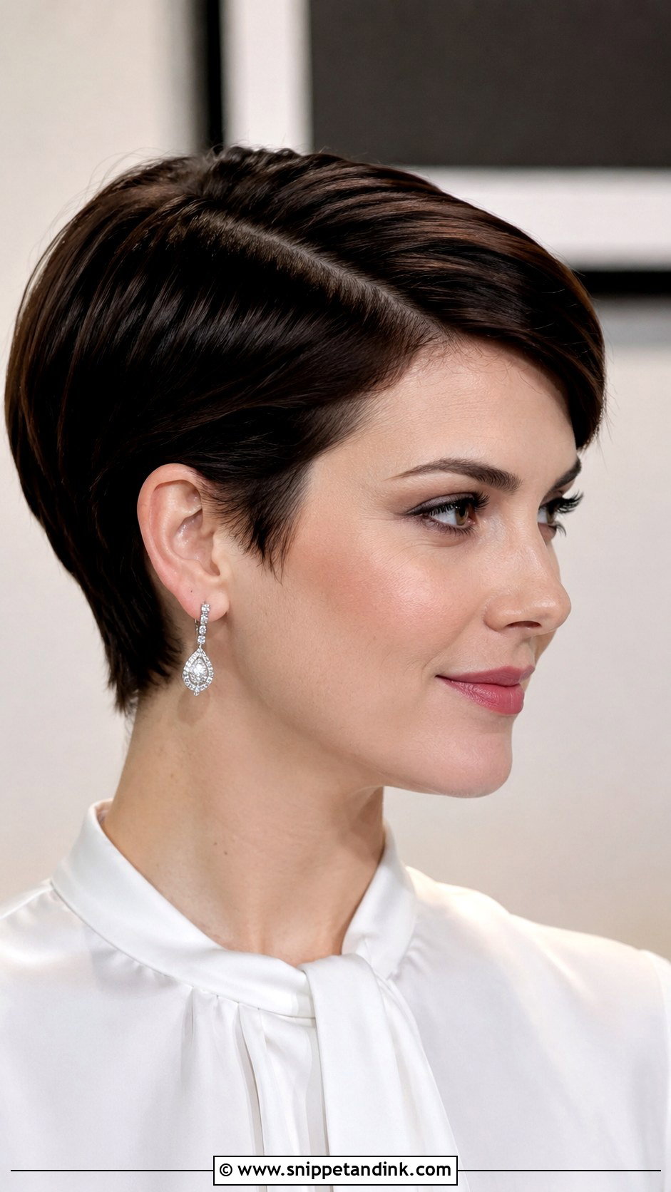 Sleek Pixie With Side Part - Snippet and Ink - 30 Short Hair Wedding Guest Styles