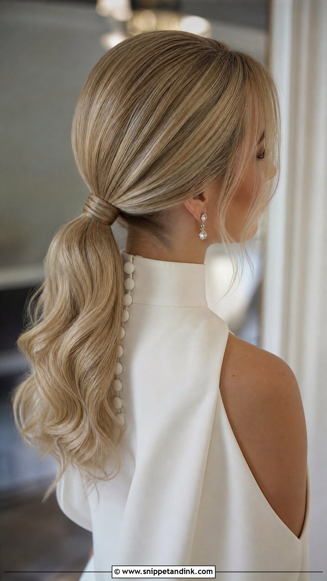 Sleek Ponytail Bridal Hair - Snippet and Ink - 15 Effortless Bridal Hair Ideas