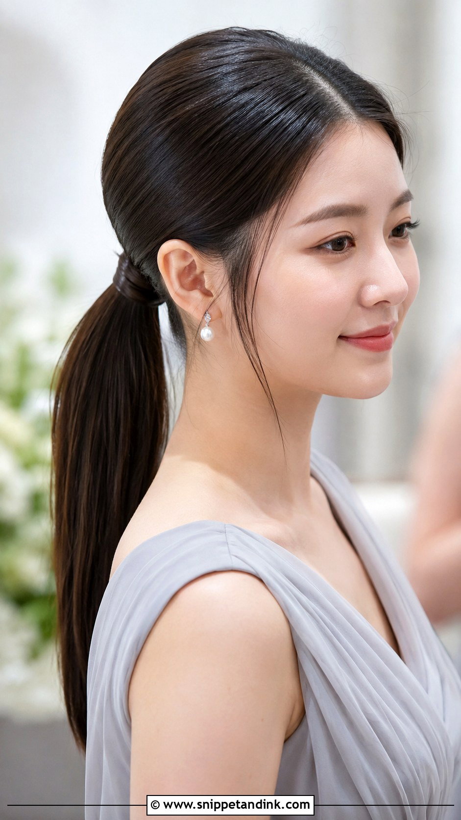 Sleek Ponytail Bridesmaid Hair - Snippet and Ink - 25 Hair for Wedding Bridesmaid Ideas