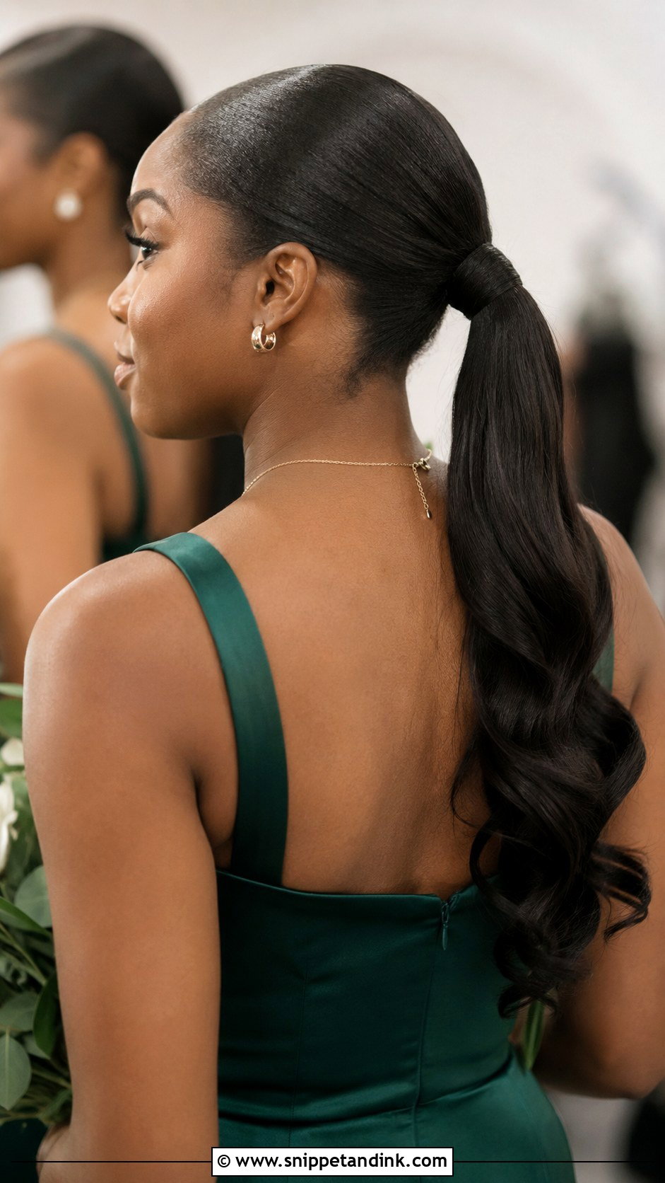 Sleek Ponytail Bridesmaid Hair For Black Women - Snippet and Ink - 20 Bridesmaid Hair Black Ideas