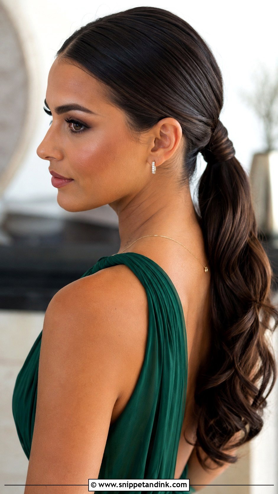 Sleek Ponytail Bridesmaid Hairstyle - Snippet and Ink - 20 Hairstyle for Bridesmaids Ideas