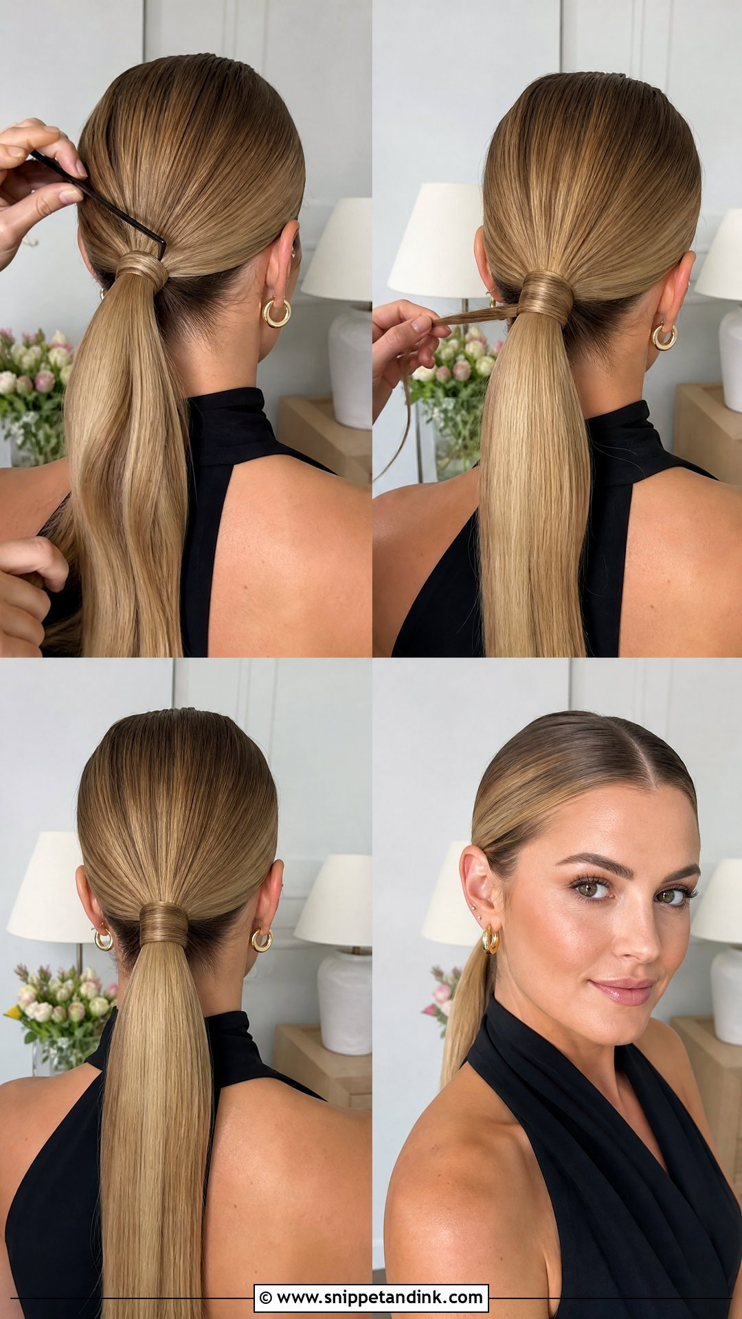 Sleek Ponytail Wedding Guest Hairstyle Tutorial - Snippet and Ink - 20 Wedding Guest Hairstyles Tutorial