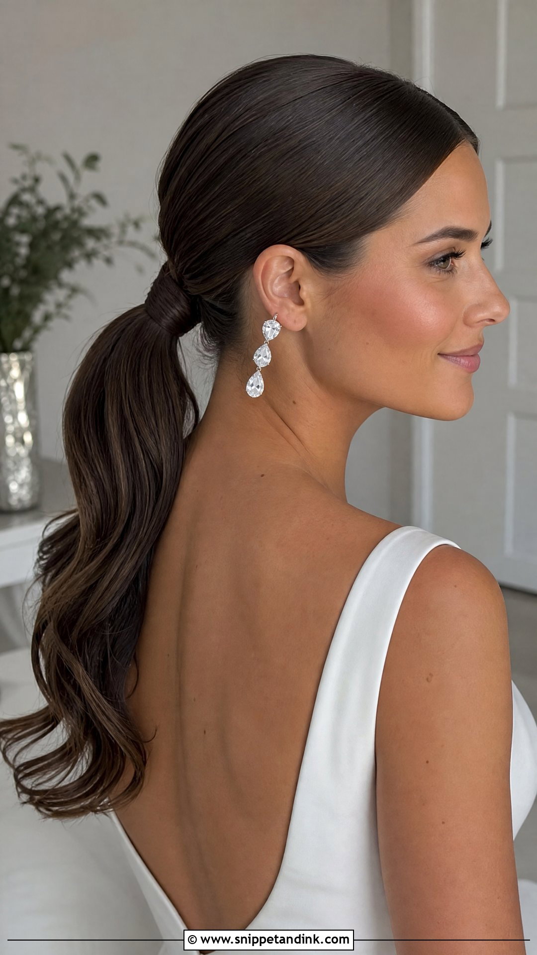 Sleek Ponytail Wedding Hair - Snippet and Ink - 15 Do It Yourself Wedding Hair Ideas