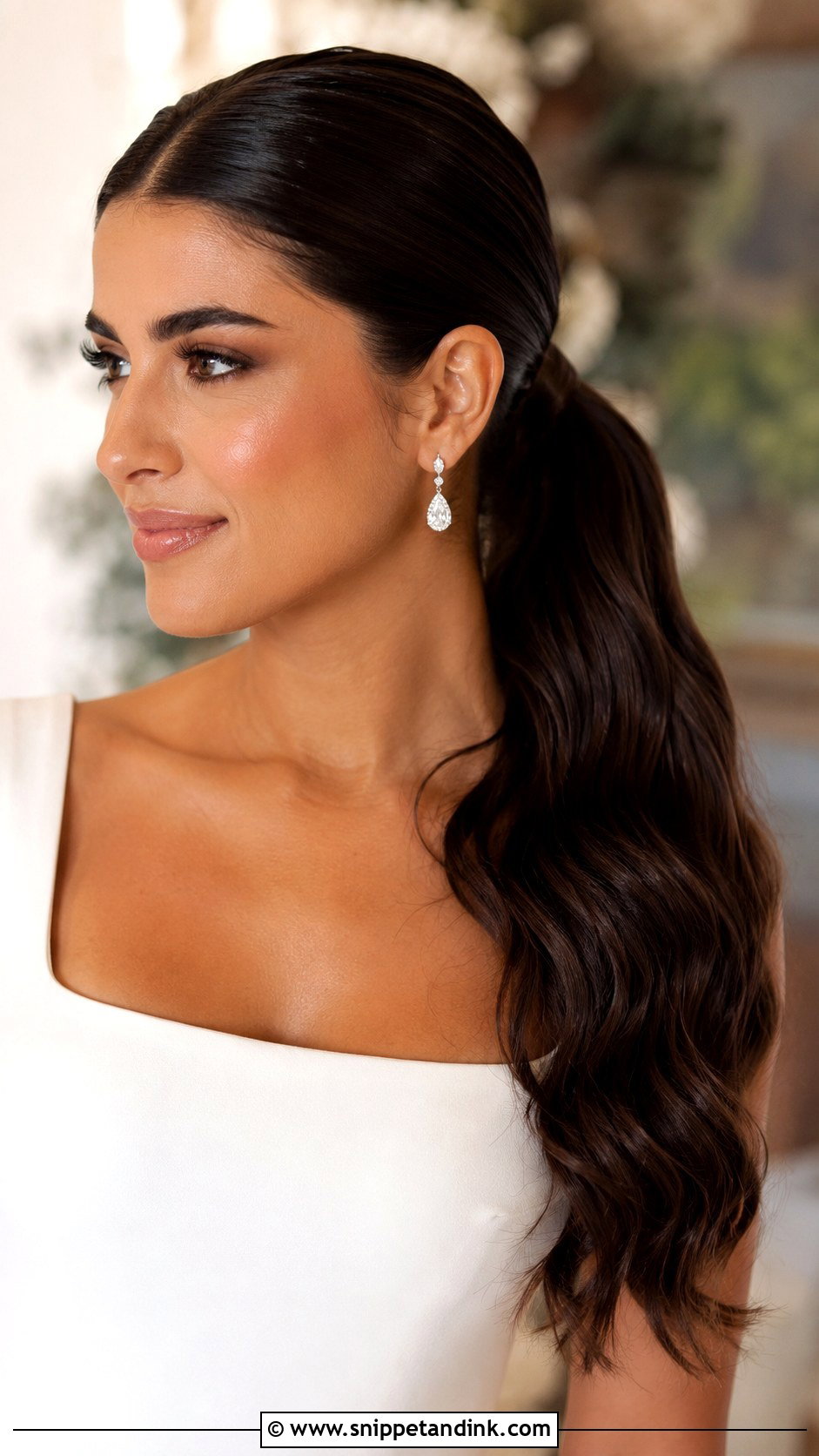 Sleek Ponytail Wedding Hairstyle - Snippet and Ink - 20 Beautiful Hairstyles for Wedding