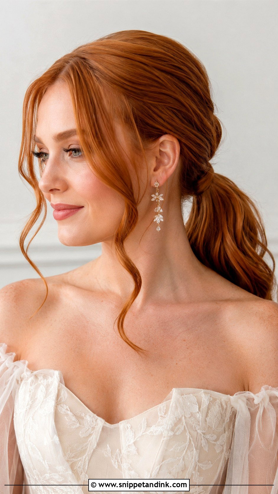 Sleek Ponytail With Face Framing Pieces For Wedding - Snippet and Ink - 15 Sleek Ponytail for Wedding Ideas