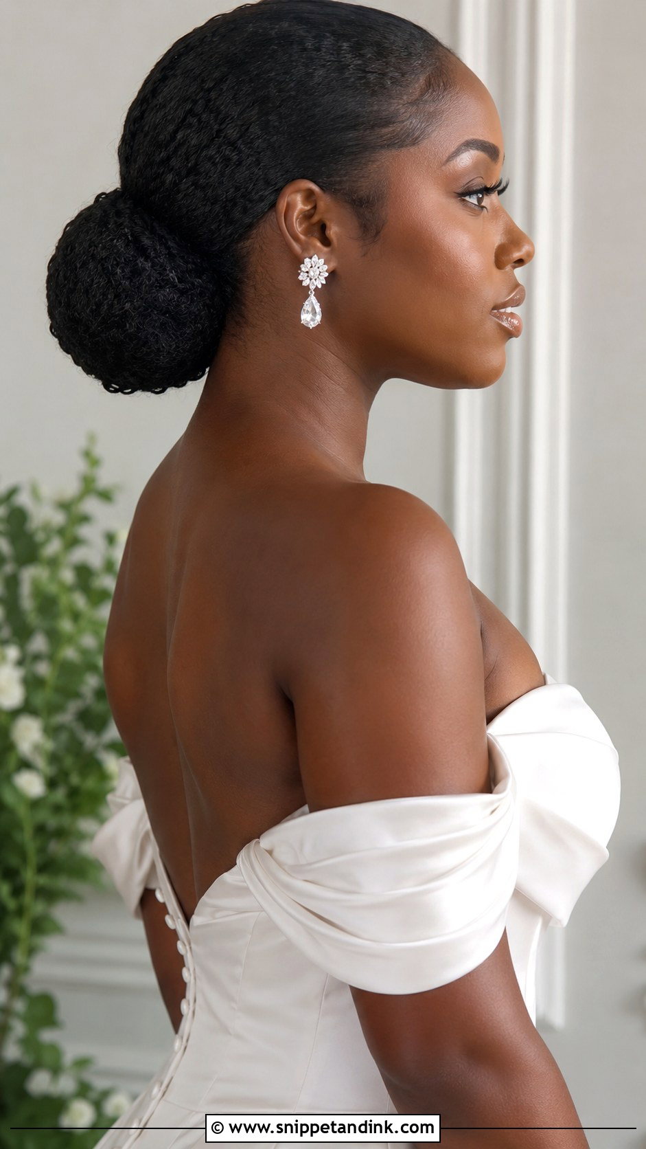 Sleek Protective Bun - Snippet and Ink - 25 Natural Hair Bridal Hairstyles