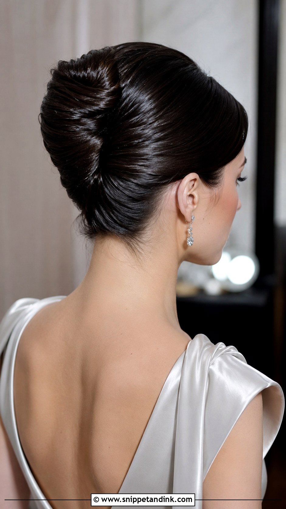 Sleek Sculpted French Twist - Snippet and Ink - 25 French Twist Bridal Hair Ideas