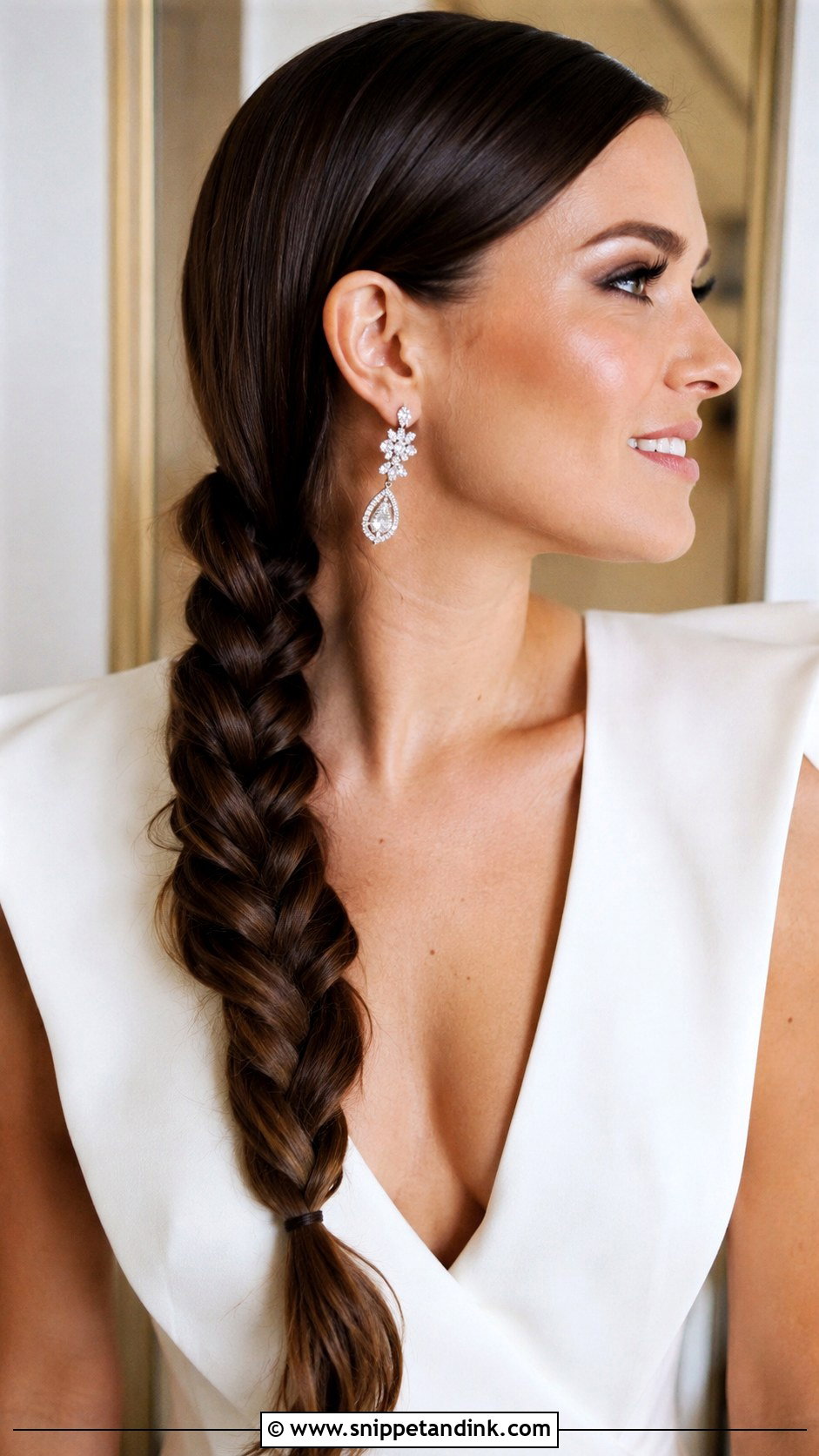 Sleek Side Braid for Modern Brides - Snippet and Ink - 20 Side Braid Wedding Hair Ideas