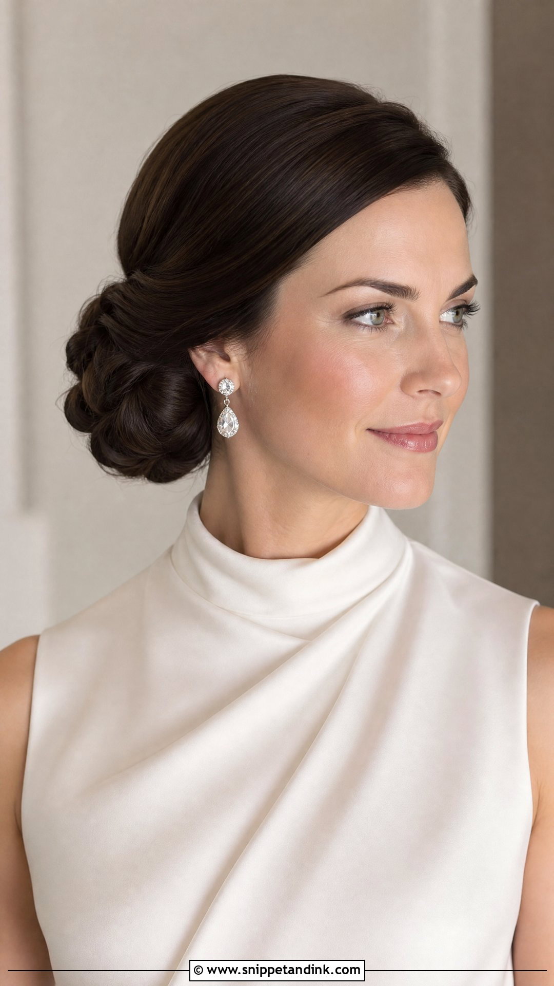 Sleek Side Bun - Snippet and Ink - 25 Side Bun Wedding Hair Ideas