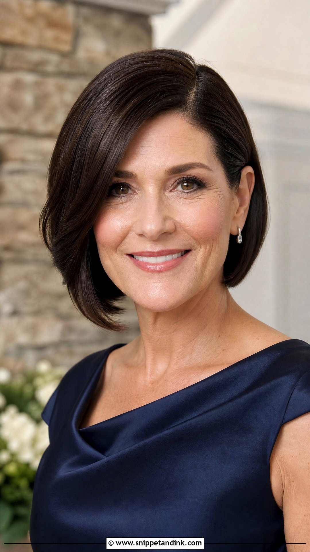 Sleek Side Part Bob For Mother Of The Bride - Snippet and Ink - 20 Mother of the Bride Bob Wedding Hairstyles for Short Hair