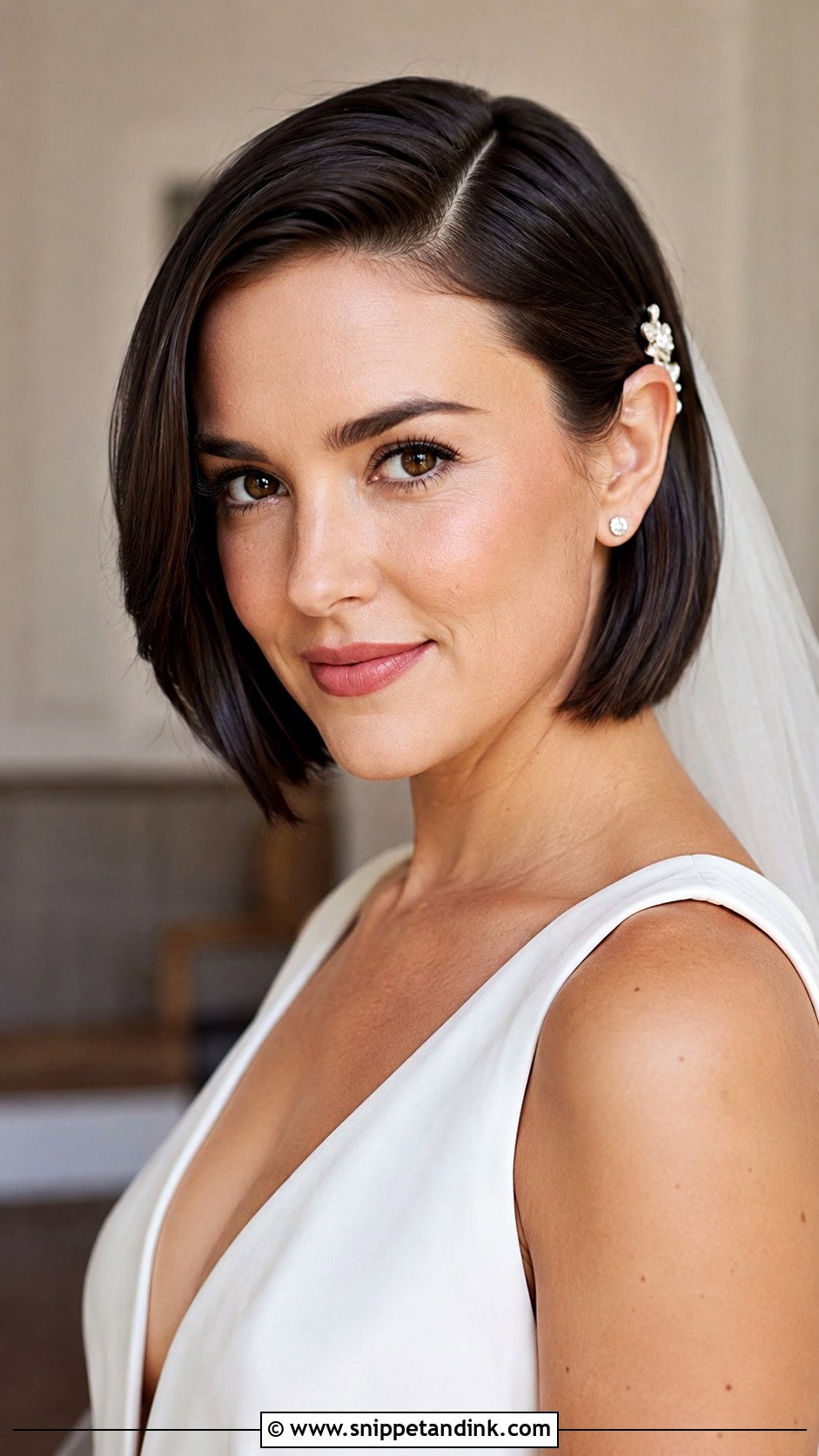 Sleek Side Part Bob for Short Hair - Snippet and Ink - 20 Formal Hairstyles for Short Hair Wedding