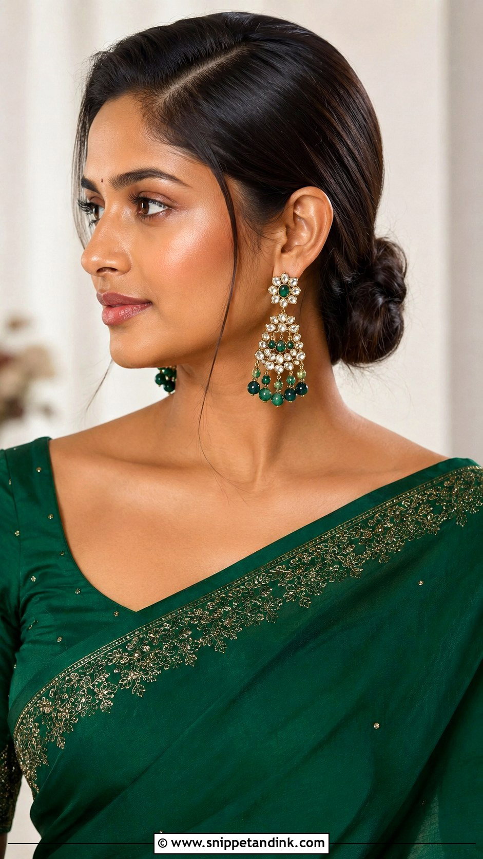 Sleek Side Part Bun - Snippet and Ink - 15 Sleek Bun Indian Wedding Ideas