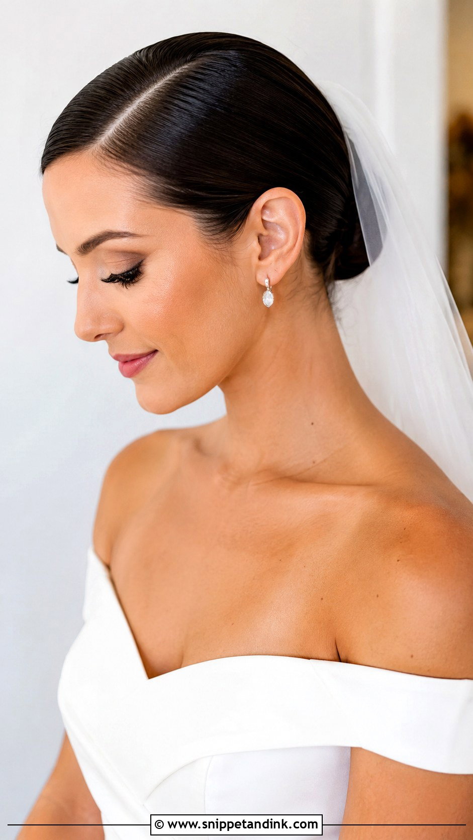 Sleek Side Part Pinned Back - Snippet and Ink - 25 One Side Pinned Back Wedding Hair Ideas