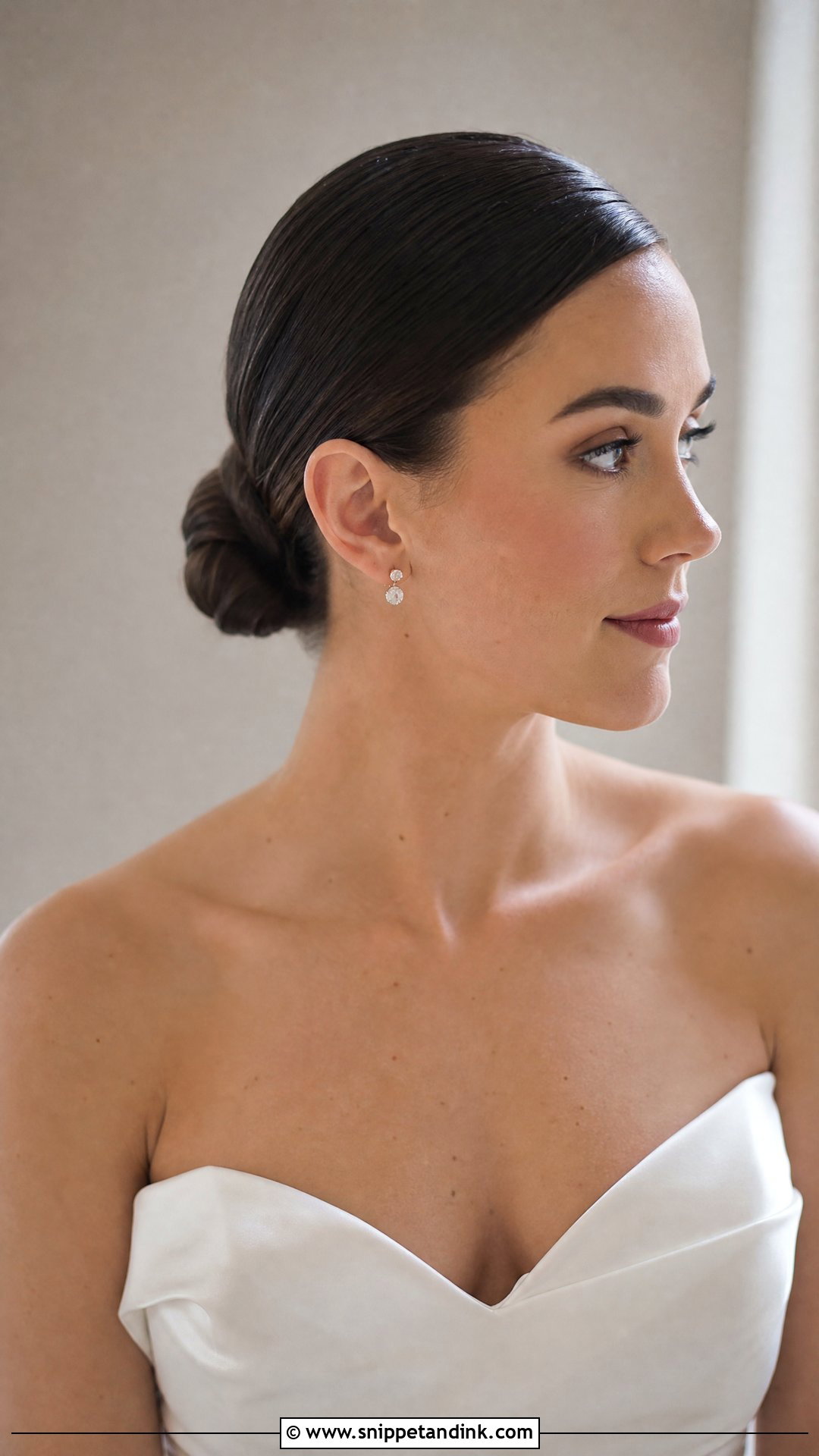 Sleek Side Part Pulled Back - Snippet and Ink - 20 Bridal Hair One Side Pulled Back Ideas