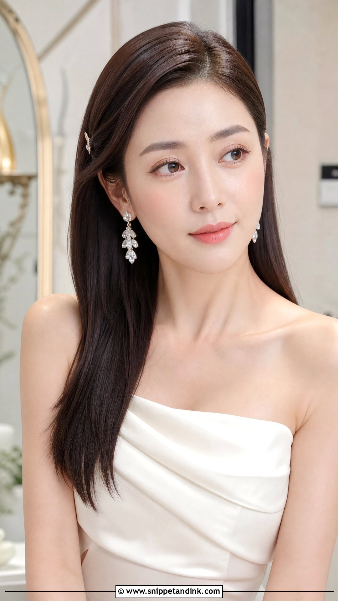 Sleek Side Part Straight Hair - Snippet and Ink - 20 Side Part Bridal Hair Ideas