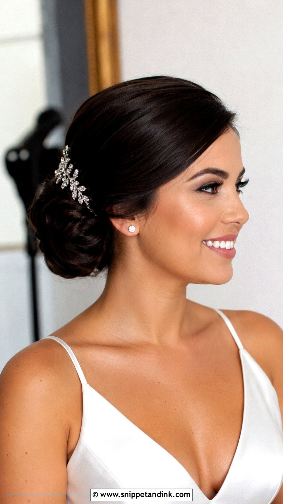 Sleek Side Part Updo - Snippet and Ink - 20 Quick Easy Updos for Short Hair Shoulder Length Wedding Hairstyles