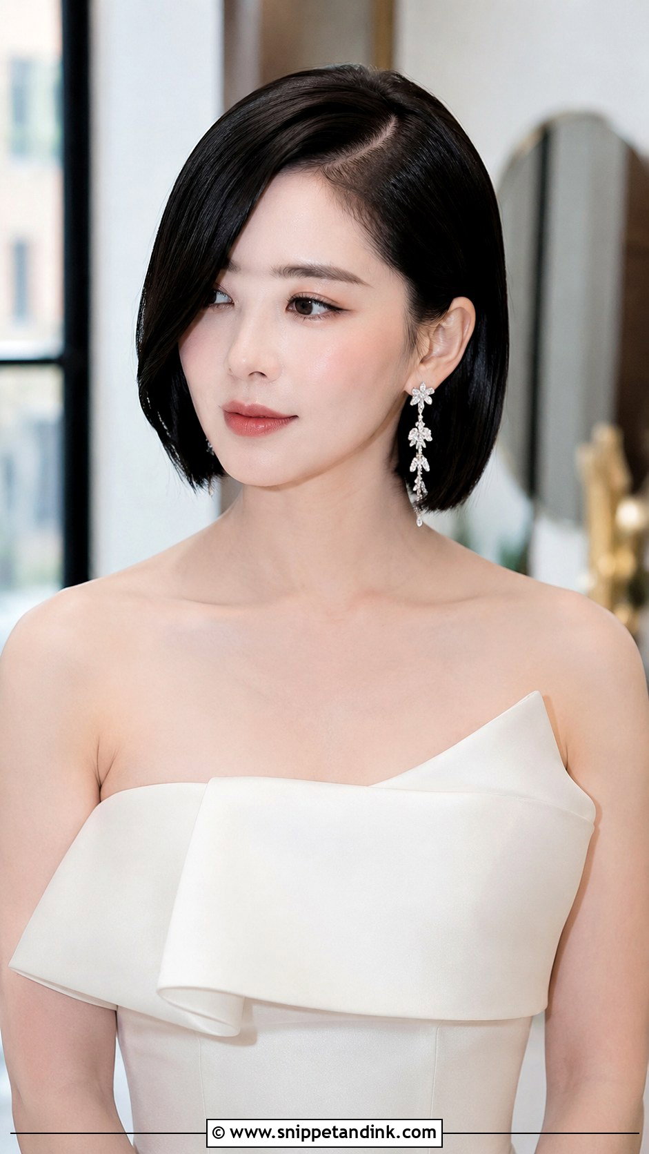 Sleek Side Parted Bob - Snippet and Ink - 20 Cute Wedding Hairstyles for Short Hair