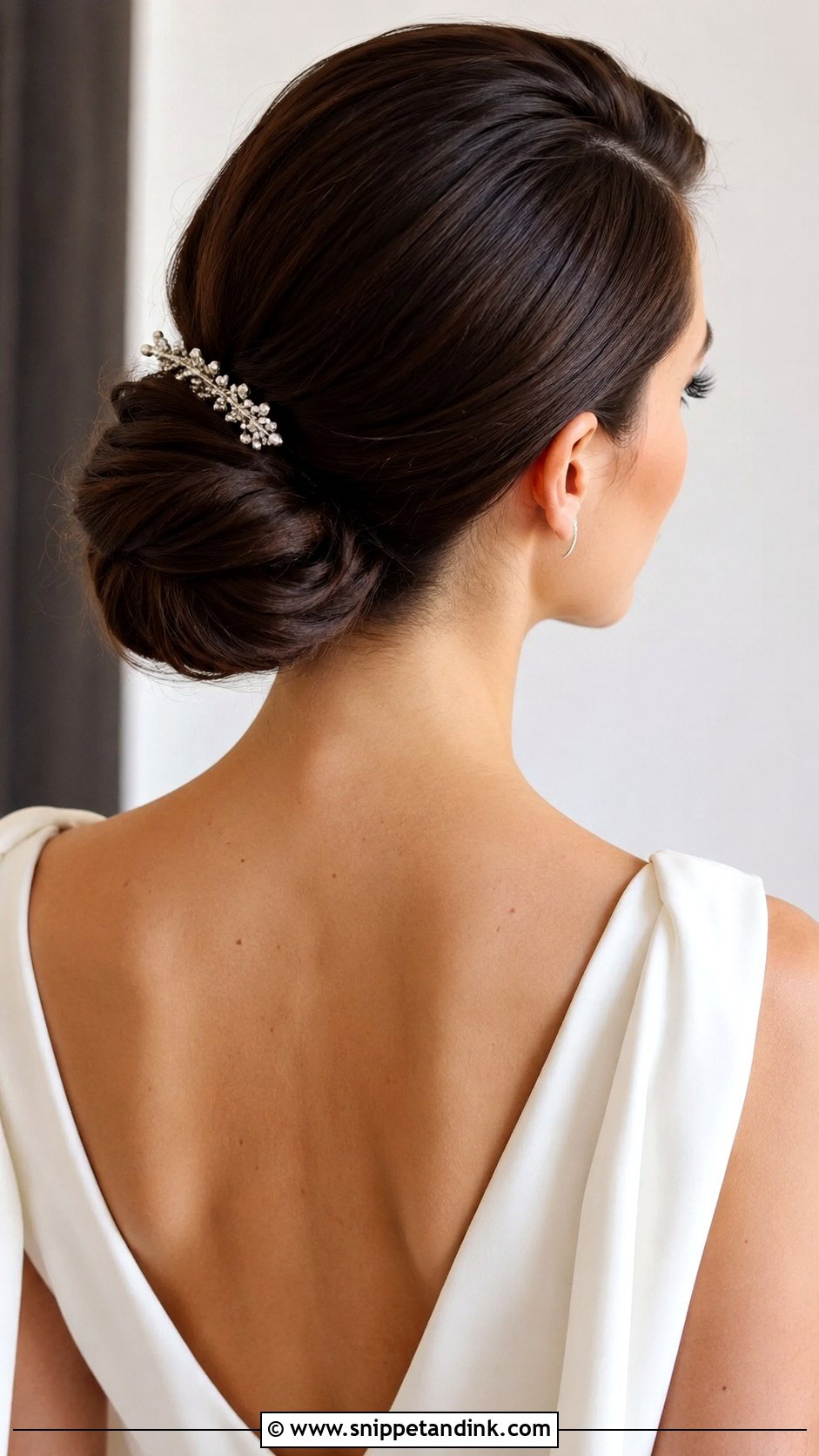 Sleek Side Parted Updo - Snippet and Ink - 25 Updo Wedding Hairstyles for Long Hair