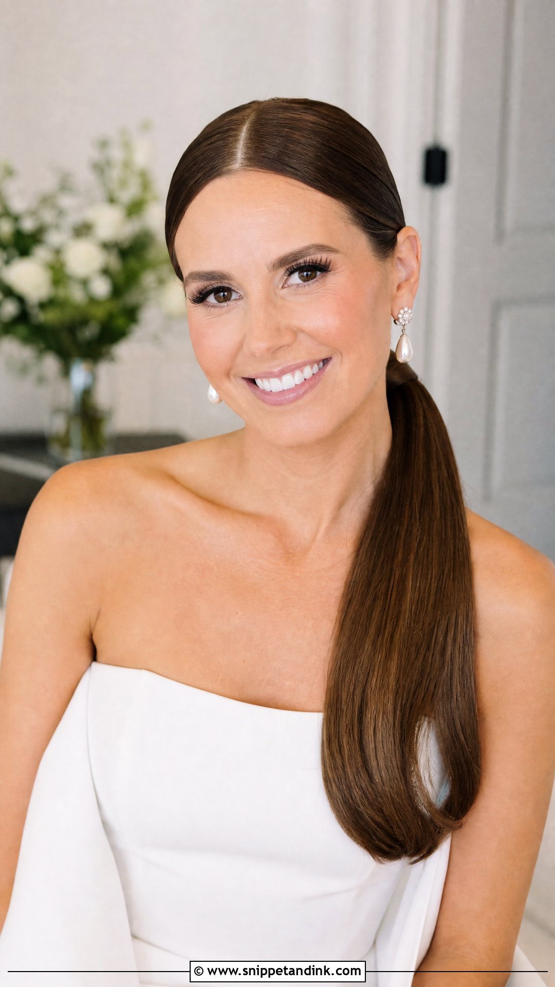 Sleek Side Ponytail - Snippet and Ink - 20 Bridal Hair One Side Pulled Back Ideas