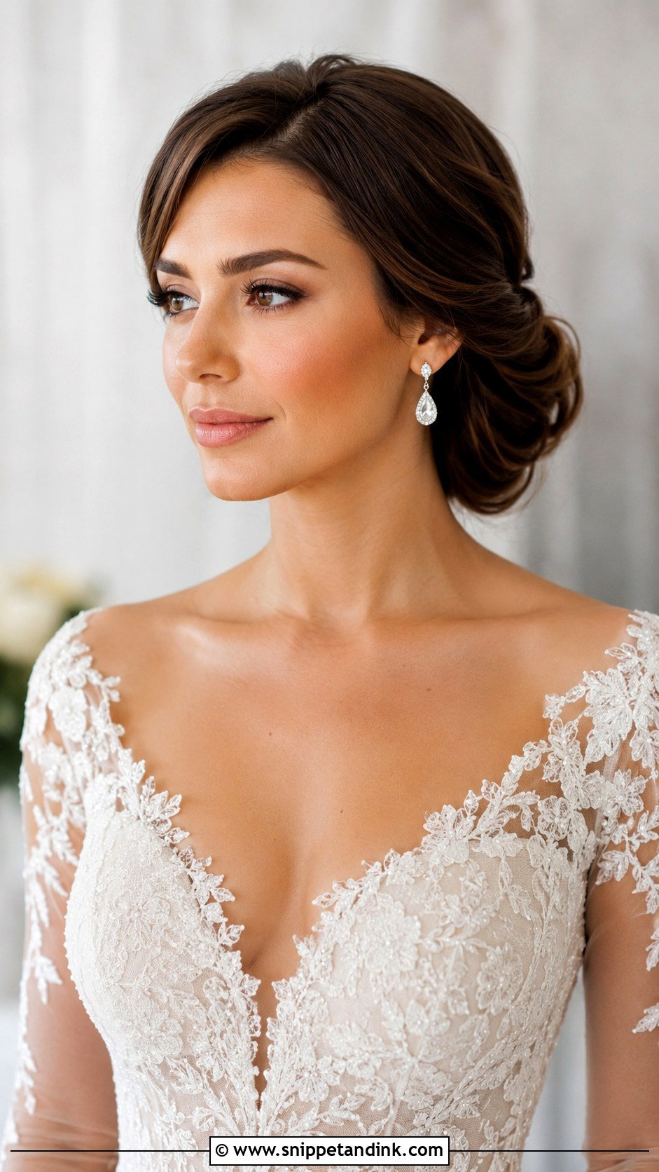 Sleek Side Swept Low Bun - Snippet and Ink - 20 Sleek Wedding Hairstyles
