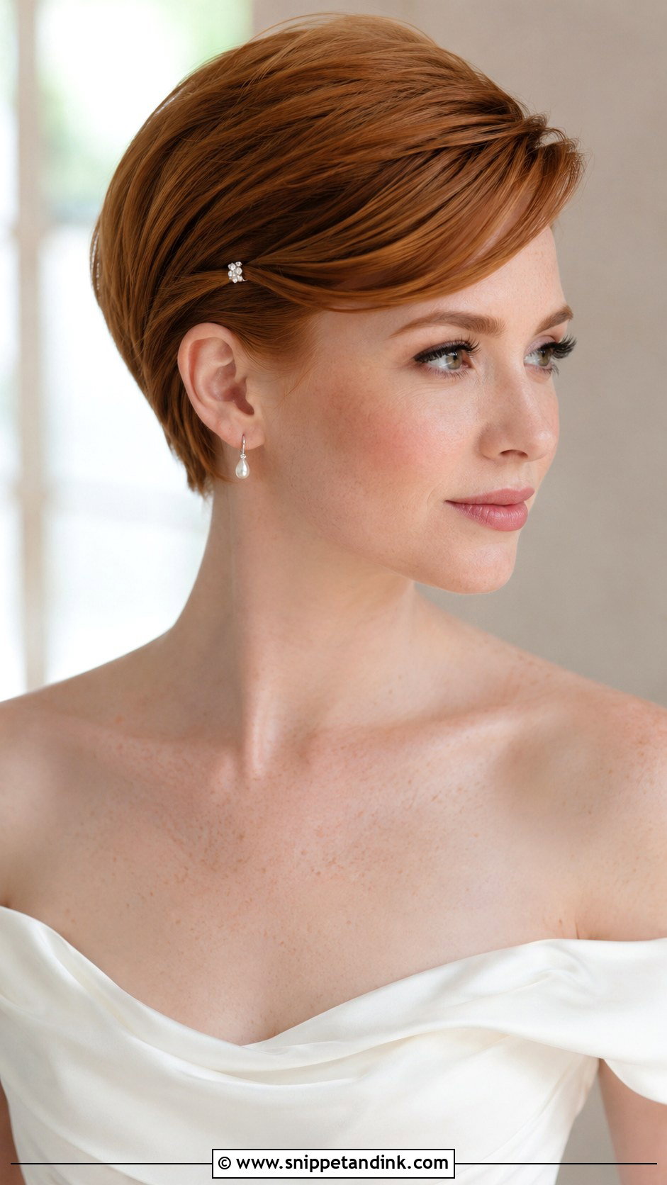 Sleek Side Swept Pixie - Snippet and Ink - 25 Bride with Short Hair Ideas