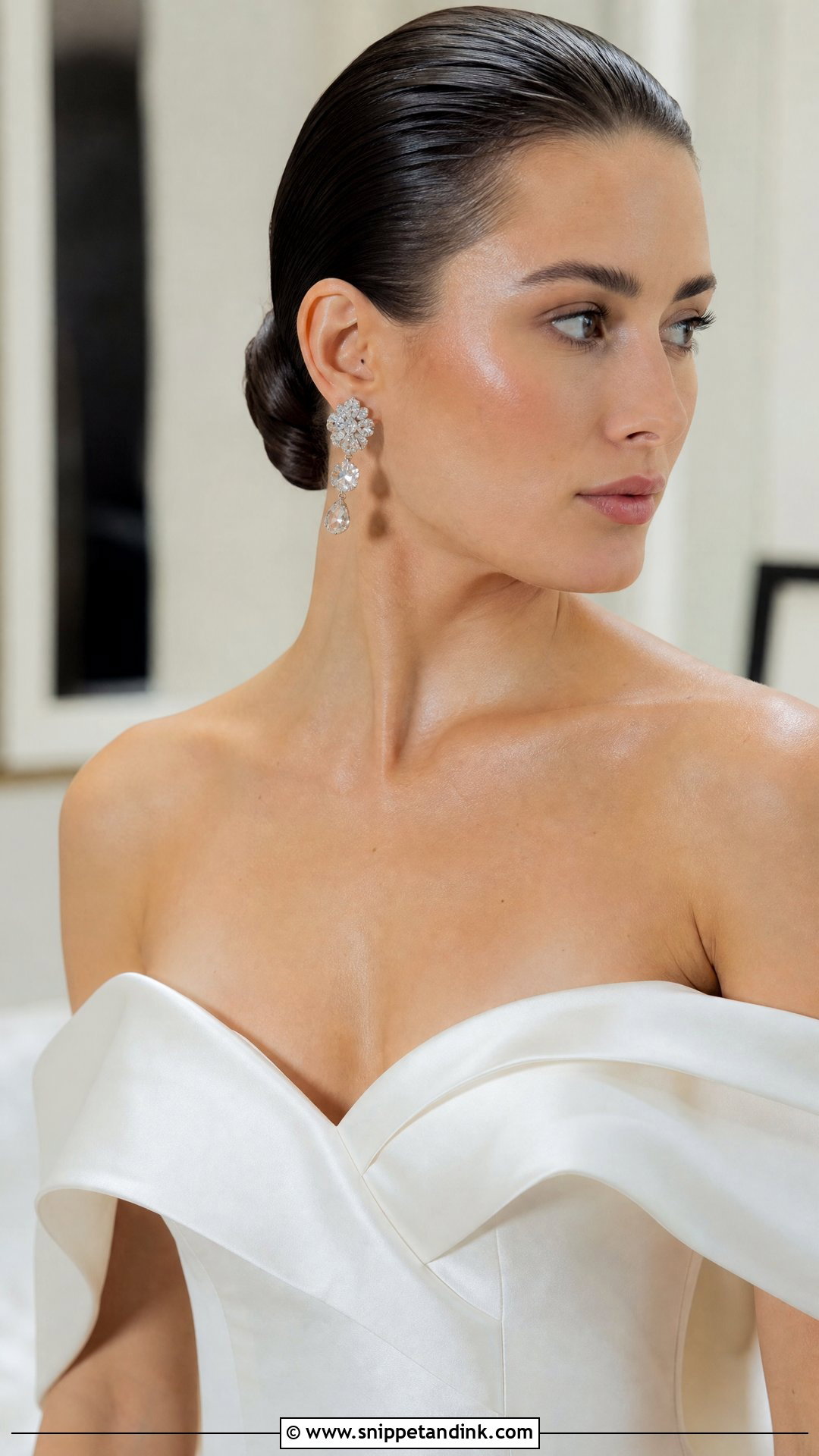 Sleek Slicked Back Bridal Look - Snippet and Ink - 20 Front Bridal Hairstyles